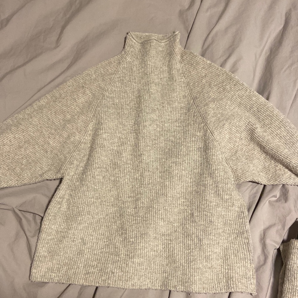 Beige mock turtleneck sweater